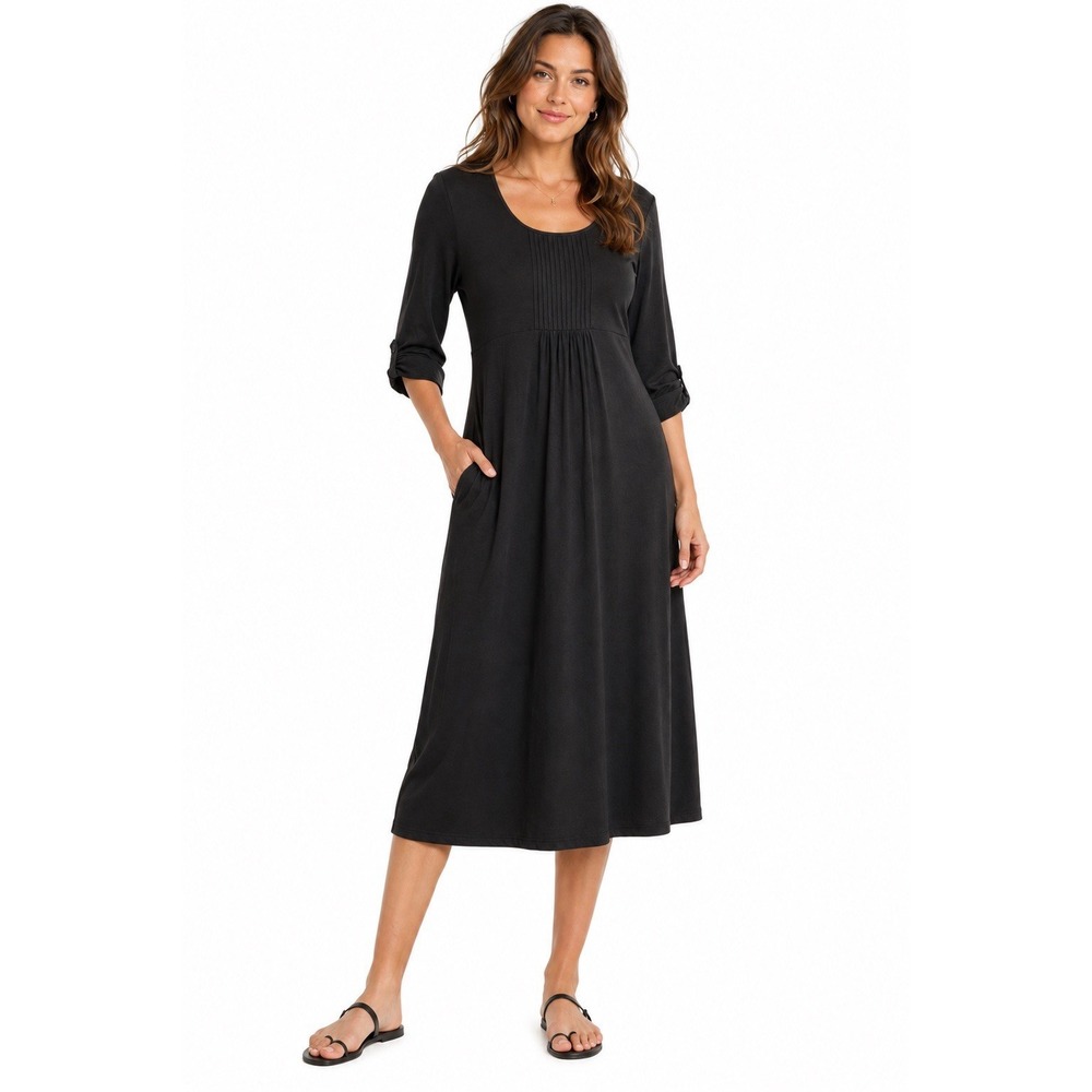 Boden Midi Shirt Dress 16 Black Lagenlook Cottagecore Boho Whimsigoth Minimalist